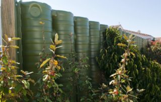 Cloture recuperateur d'eau de pluie vegetalise