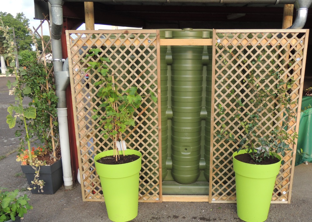 Clôture et abri de jardin récupérateurs d'eau de pluie - Tarn - Ecol'eaumur