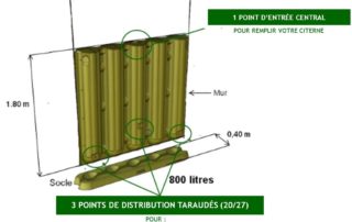 Dimensions et caractéristiques de la citerne embarquée Ecol'eaumur